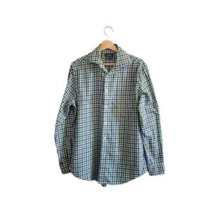 LAUREN Ralph Lauren Men's Blue and Green Plaid Shirt